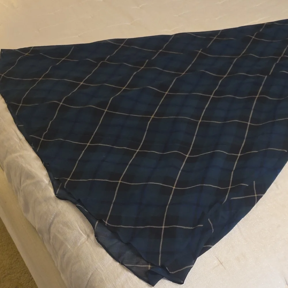 Ralph Lauren Dark Green and Navy Plaid Tie-Neck Maxi Dress with Bow - Picture 10 of 16